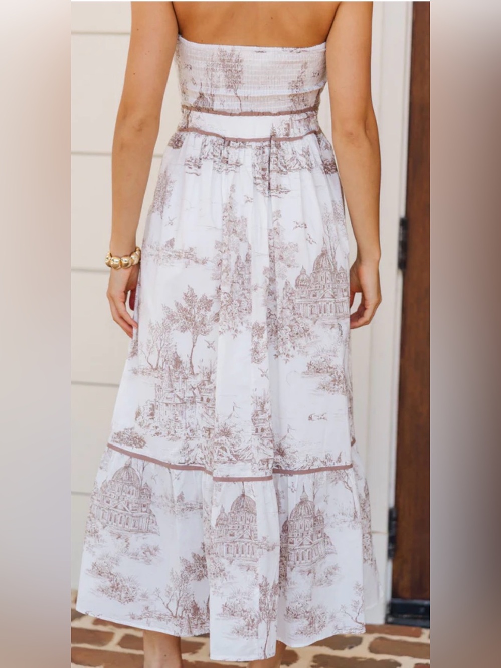 UMGEE Strapless Toile Dress with Pleated Bust - Picture 2 of 3